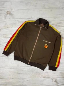 Vintage 70s ASV Germany Zip Up Army Track Jacket Brown Men Size XL Brown - Picture 1 of 12