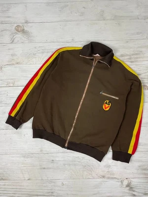 Vintage 70s ASV Germany Zip Up Army Track Jacket Brown Men Size XL Brown - Image 1 of 4
