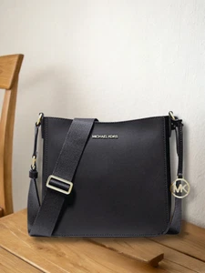 Michael Kors Women Small Crossbody Messenger Bag Black Handbag Purse Shoulder MK - Picture 1 of 14