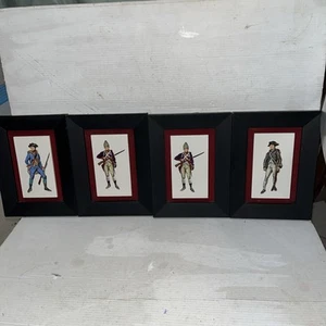 Hessian & Continental 4 Soldiers Printed On Framed Tiles - Picture 1 of 7