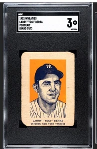 YOGI BERRA 1952 WHEATIES SGC 3 ! *JUST GRADED ! *CENTERED ! *STAINLESS REVERSE ! - Picture 1 of 2