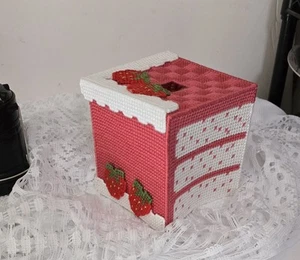 Made to Order. Cake Slice Plastic Canvas Tissue Box Cover (Hand Made) - Picture 1 of 6