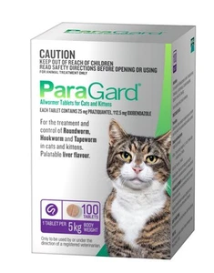 Paragard Allwromer Cat 0-5KG 100's Gastrointestinal Worms Roundworm Feline Pet - Picture 1 of 13