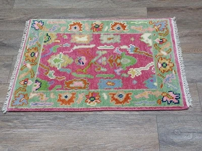 Alfombra Bohemia Oushak, Alfombra Turca Oushak, Alfombra Contemporánea Hecha a Mano, 2x3 Pies Foto 1 de 4