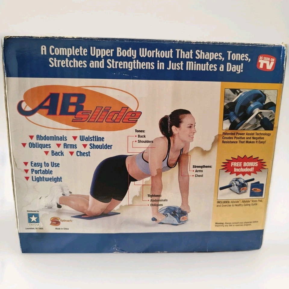 Máquina de ejercicio de entrenamiento Sylmark Abslide Ab Slide Crunch azul vintage Foto 1 de 4