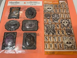 Halloween Aufkleber 2 Packungen Martha Stewart und Joles Boutique Fledermäuse Skelette - Bild 1 von 3