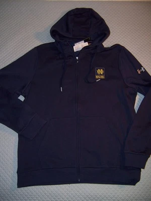 Notre Dame Under Armour Full Zip Hooded Sweat Jacket- Size Large NWT hoodie blue - Image 1 of 2