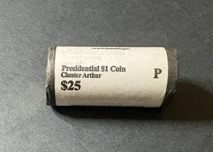 2012 P Chester A Arthur Unopened 25 Coin Mint Roll Presidential Dollar - Picture 1 of 3