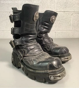 Women's New Rock Flames Demonia Style Boots Size 10 - Picture 1 of 8