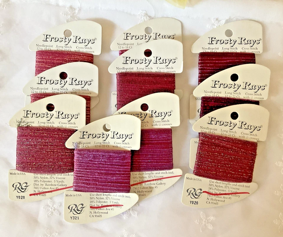 Rainbow Gallery Thread Frosty Rays Lot of 10 Metallic Assorted Dark Purples New - Image 1 of 4