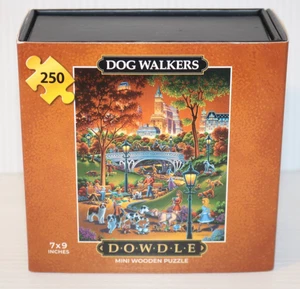 DOWDLE DOG WALKERS 250-teiliges Mini-Holzpuzzle 7 Zoll x 9 Zoll, neu versiegelt - Bild 1 von 9