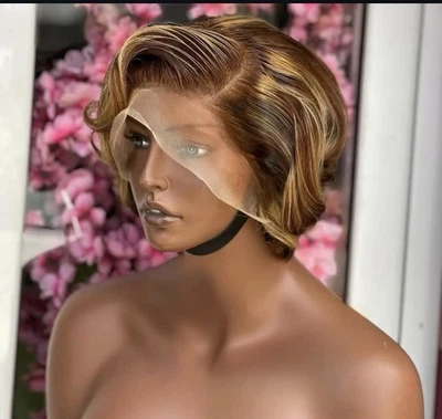 Short Pixie Full Lace Frontal 100% Human Hair - Image 1 of 3