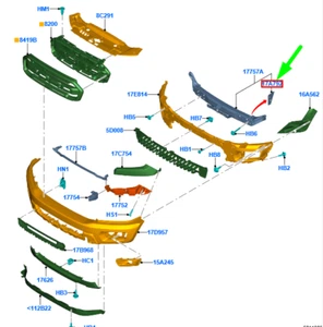 FORD RANGER T6 MK1 Stoßstange vorne rechts Verstärkung 2218957 NEU ORIGINAL - Bild 1 von 2