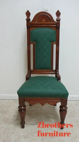 Antique Victorian Throne Chair Carved Oak Church Chapel Masonic A Cover