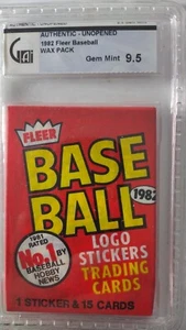 1982 Fleer Baseball Wax Pack GAI 9.5 NM-MT - Bild 1 von 1