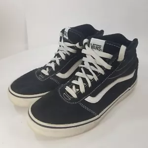 Vans Youth Off The Wall 5000200 Black Skateboarding Shoes Lace Up High Top Sz 4 - Picture 1 of 9