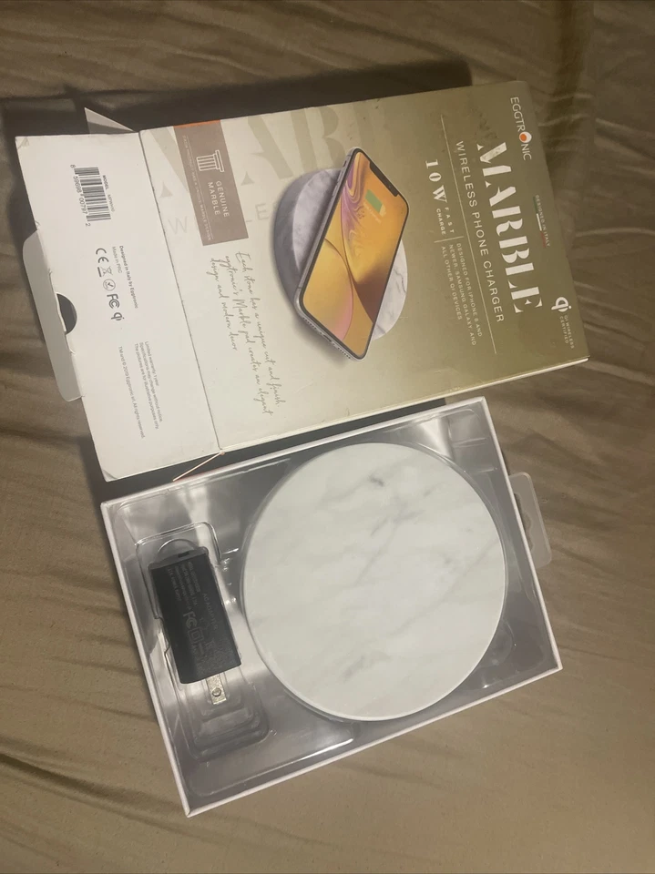 Eggtronic Marble - 10W Fast Charging Qi Wireless Phone Charger MPWH10 (White) - Image 1 of 1