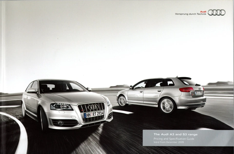 Audi A3 & S3 December 2009 2010 MY UK Pricings & Specifications Sales Brochure - Image 1 of 2