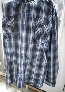 Men's Lions Crest by English Laundry 4X Long Sleeve Button Shirt blue plaid - Picture 1 of 11