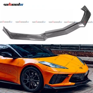 Front Bumper Lip Splitter Spoiler 5VM Style For 20-2025 Corvette C8 Carbon Fiber - Picture 1 of 20