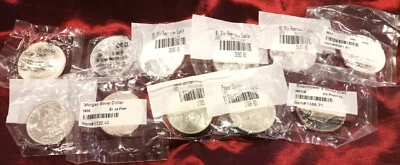 LITTLETON Coin Co Violonchelo Lote 11 MORGAN Peace 1 Dólar + AGUILAS DE PLATA AMERICANAS 1 OZ Foto 1 de 4