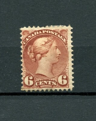 KMC4076-Canada #43 (C842) Queen Victoria 6¢ red brown, perf 12, M,HH,FVF,CV$240. - Image 1 of 2