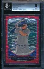 BGS 9 AARON JUDGE 1st 2013 Bowman Draft Picks RED ICE #/25 Rookie Card RC MINT