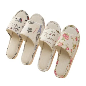 Home Slippers Shoes Indoor Women Men Flat Women's Casual Warm Slipper Floral - Picture 1 of 28
