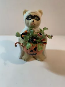 Halloween Vintage Bottone Bouquet/Orso-Fattoria~Paese~Prim Decorazione Riutilizzata - Foto 1 di 4