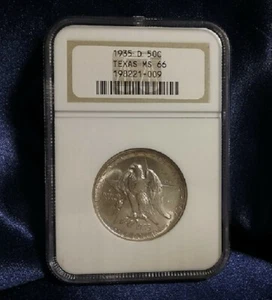 1935 D TEXAS SILVER 50 CENTS COMMEMORATIVE NGC MS 66 - Picture 1 of 5
