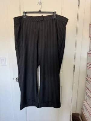 Pantalones de vestir para mujer Avenue marrón a rayas talla 26/28 promedio ¡NUEVOS!! Foto 1 de 4