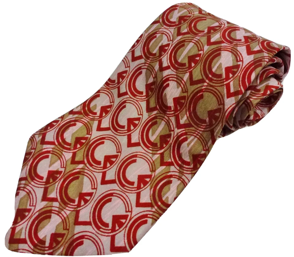 Corbata de Nylon Retro Deco Rojo, Rosa y Tostado Pieza Conversation Foto 1 de 4