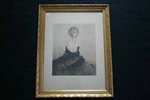 Louis Icart Original Ätzung GEFIEDERTER TUCH - Bild 1 von 1