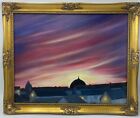 Sunset Original Oil Painting In New Frame St. Thomas Chapel Keith Ab55 Scotland