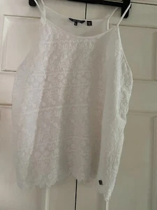 Ladies Superdry White Strappy Top - Size Large - Picture 1 of 3
