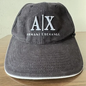 Armani Exchange Hat Men Black Cotton OSFA Strapback Adjustable Baseball Cap Logo - Picture 1 of 8