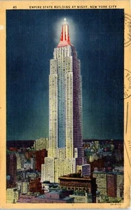 Empire State Building at Night, New York City, New York Postcard - Picture 1 of 2