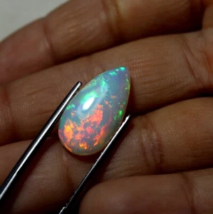 4,3 Karat 18,7x10,2x4,5 mm Natürlicher AAA Grün Rot Blau Äthiopischer Weiß Opal Birne - Bild 1 von 9