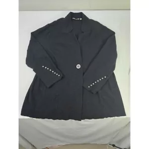 Soft Surroundings Textured Open Front Blazer Jacket Pearl Detail 3X - Picture 1 of 9