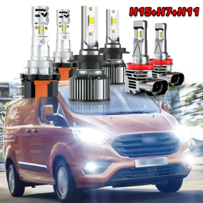 6x faros LED altos bajos antiniebla para Ford Transit Custom 2018-2020 Foto 1 de 4