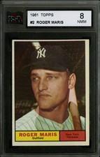 1961 TOPPS 2 ROGER MARIS KSA 8 VERY SHARP WORLD SERIES CHAMPION NEW YORK YANKEES