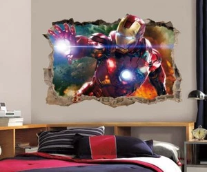 IRON MAN The Avengers Smashed Wall 3D Decal Removable Graphic Wall Sticker H159 - Picture 1 of 1