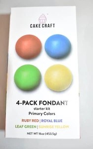 Cake Craft Fondant Starter Kit 4-Pack Fondant Primary Colors - Imagen 1 de 4