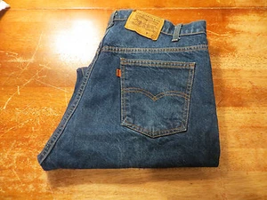 UOMO VINTAGE ARANCIONE TAB LEVI'S 505 DRITTO (EUC) TAGLIA 39X29 MADE IN USA - Foto 1 di 9