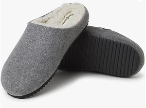 Dearfoams Women Microwool Molded Footbed Clog Slipper, Grey Heather, Large - Picture 1 of 6
