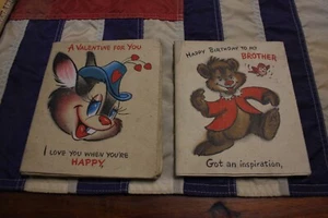 2 unique large 19" X 23" vintage hallmark cards Valentines and brothers birthday - Picture 1 of 24