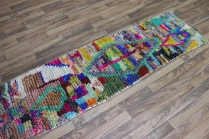 Handmade Moroccan Berber Runner 303 x 60 cm 100% Natural Wool Colorful & Unique - Picture 1 of 15