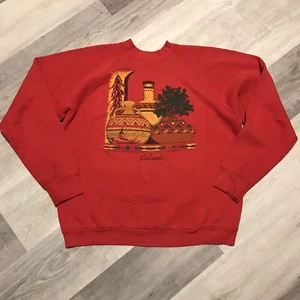 Felpa girocollo Colorado Southwest Pottery 1996 vintage XL - Foto 1 di 7