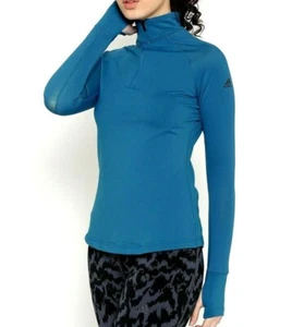 Nuevo con etiquetas Adidas Mujer Manga Larga Techfit 1/2 Cremallera Ajustada Top Climawarm S94432 Azul S - Imagen 1 de 11