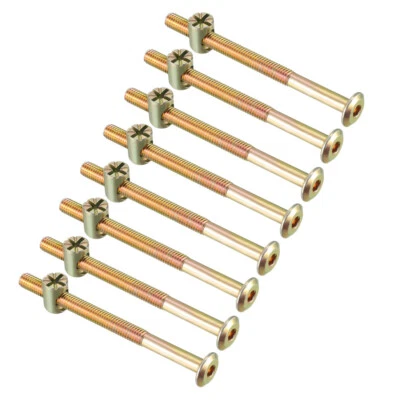 M6x80mm Bolzenmutter Stellschraube 58mm Gewindelänge mit Zylindermuttern 8 Sätze - Bild 1 von 4